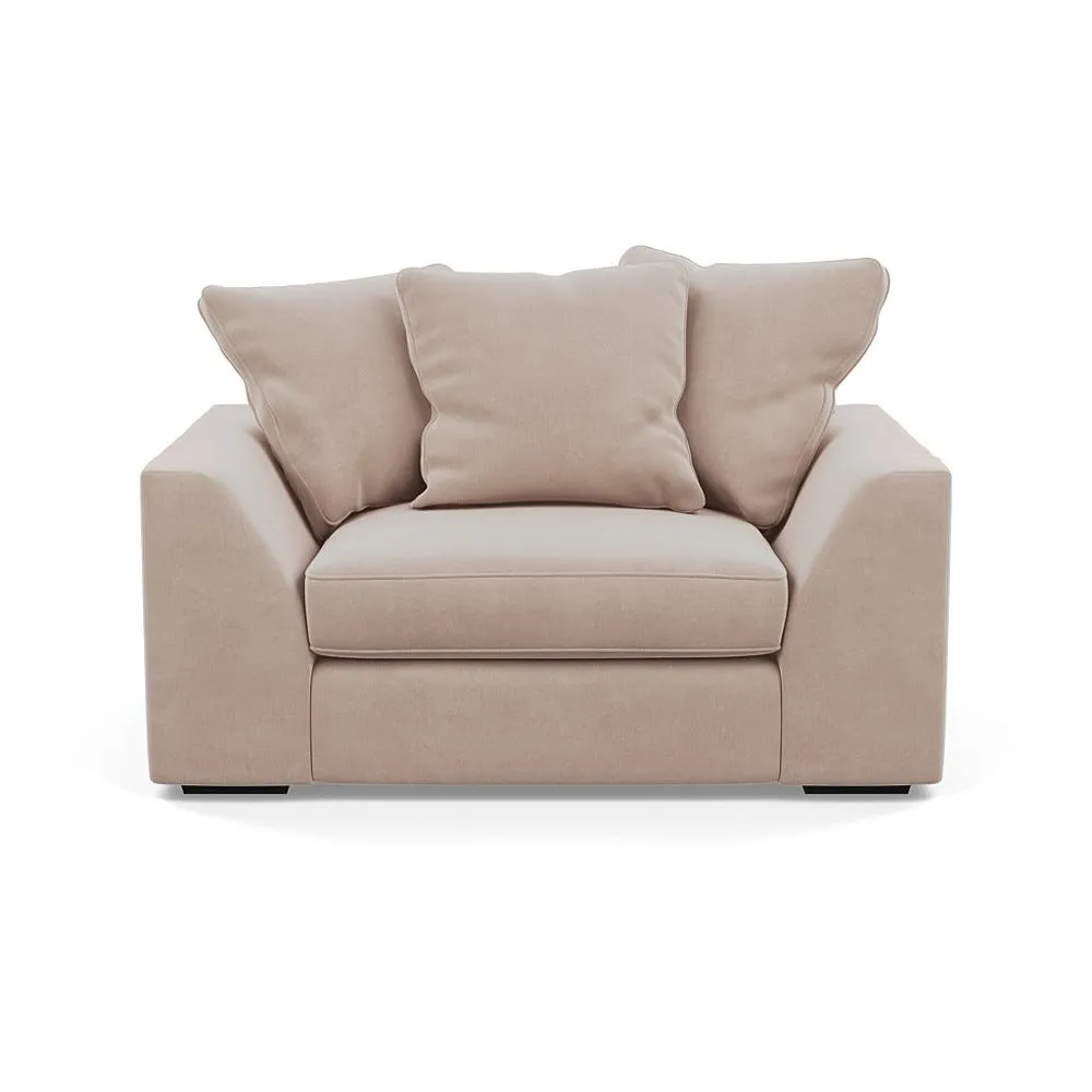 Heal's Cumulus Loveseat Smart Velvet Pebble Black Feet