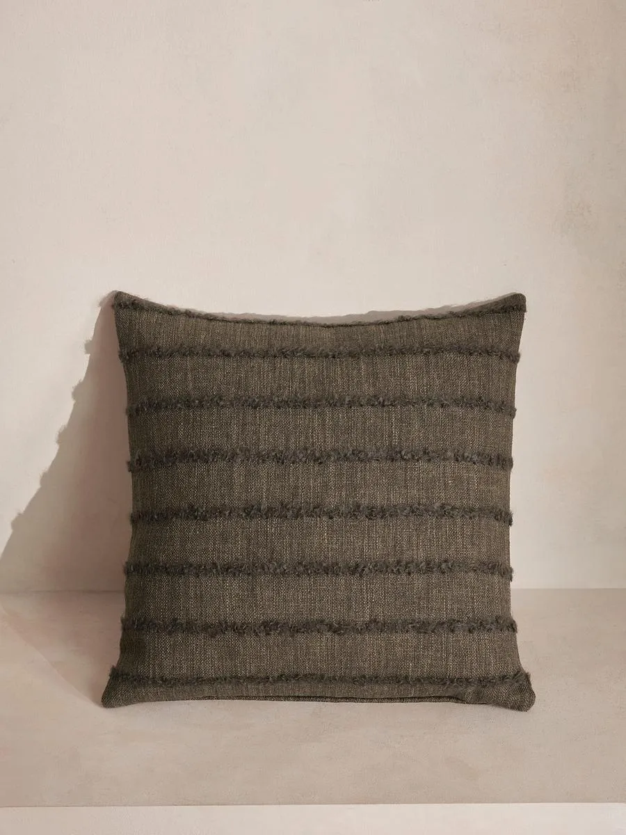 Victor Square Cushion, Chocolate Stripe