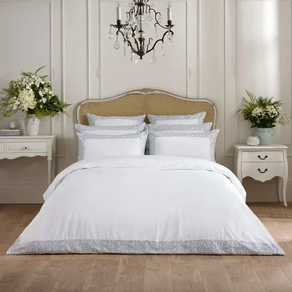 Dorma Elmley Embroidered 100% Cotton Sateen Duvet Cover & Pillowcase Set 1