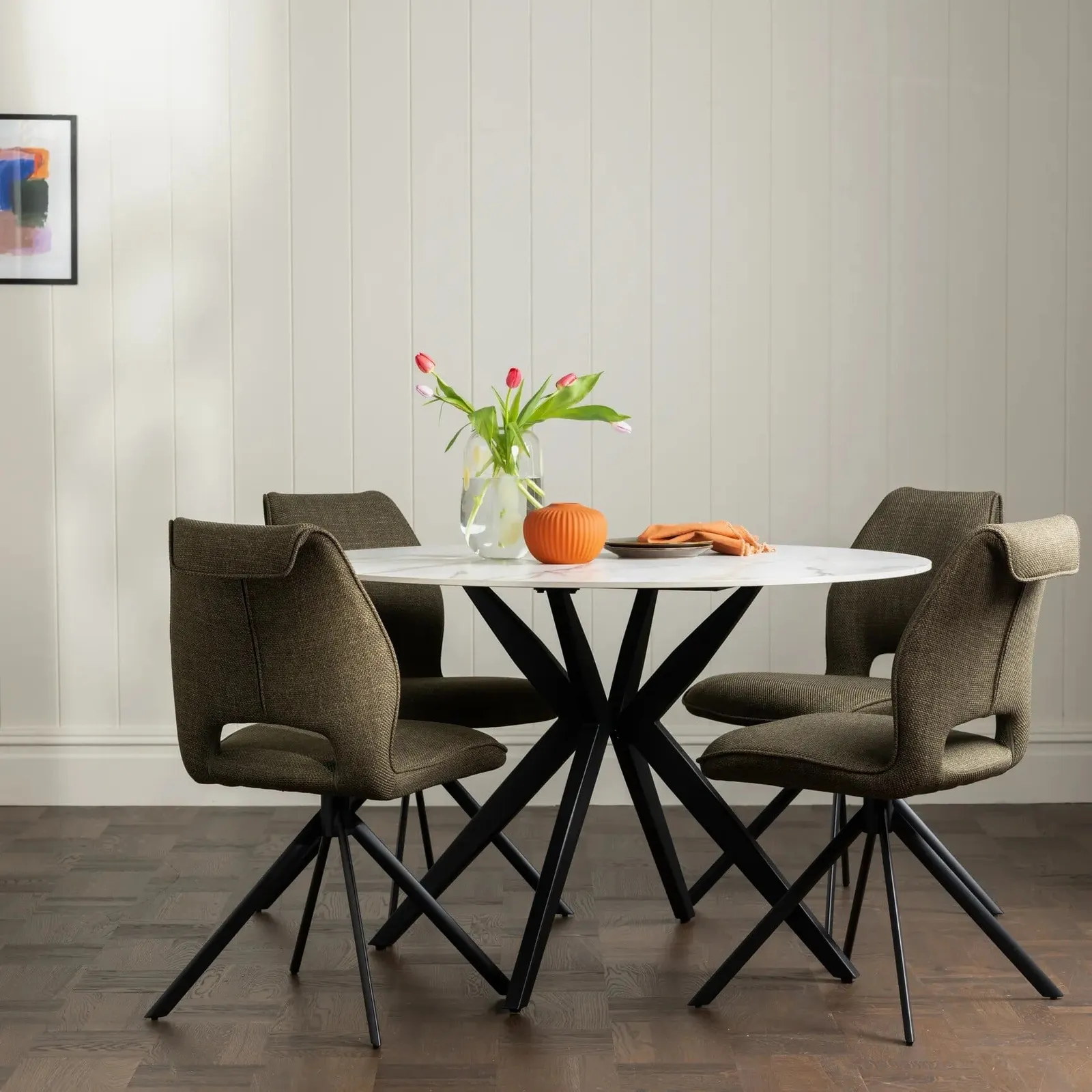 Morro Dining Table Ceramic, Round, White | Barker & Stonehouse 2
