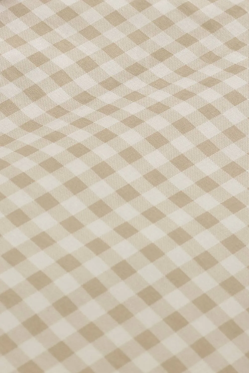 Catherine Lansfield 'Bamford Gingham Check' Fitted Sheet in Natural 2