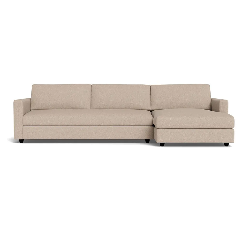 Heal's Nimbus II 4 Str Corner Chaise RHF Boucle Tweed Pearl Black Feet 1
