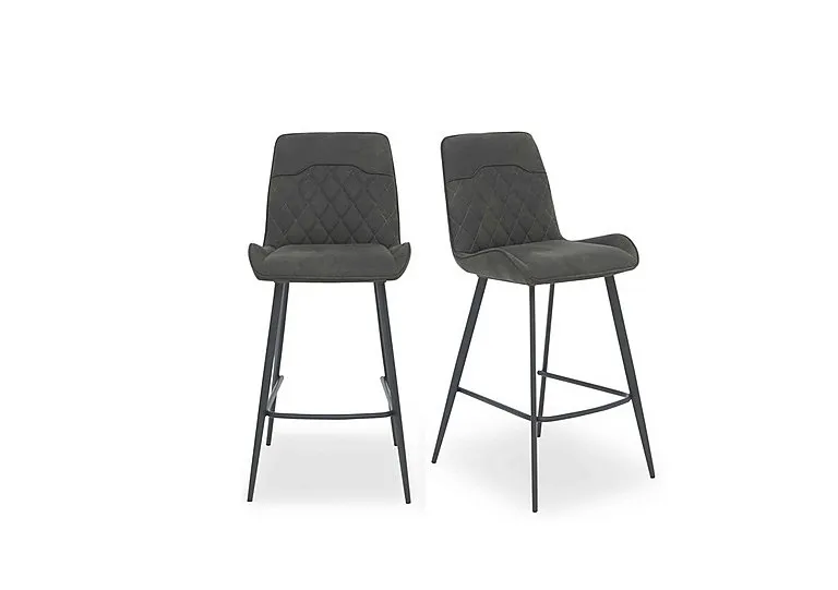 Warrior Pair of Standard Bar Stools - Grey