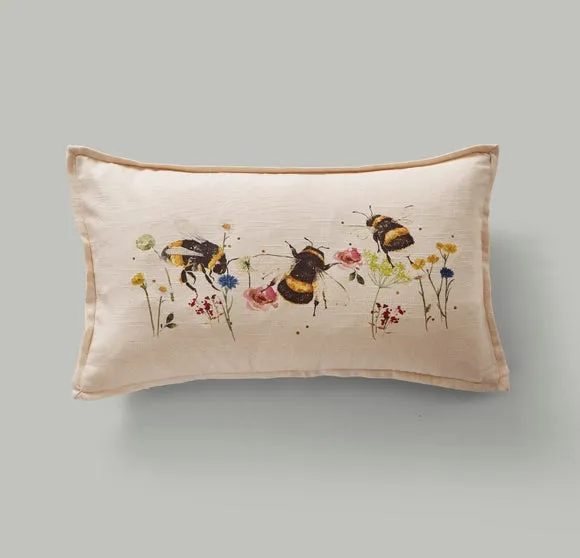 Bees Cotton Rectangle Cushion 2