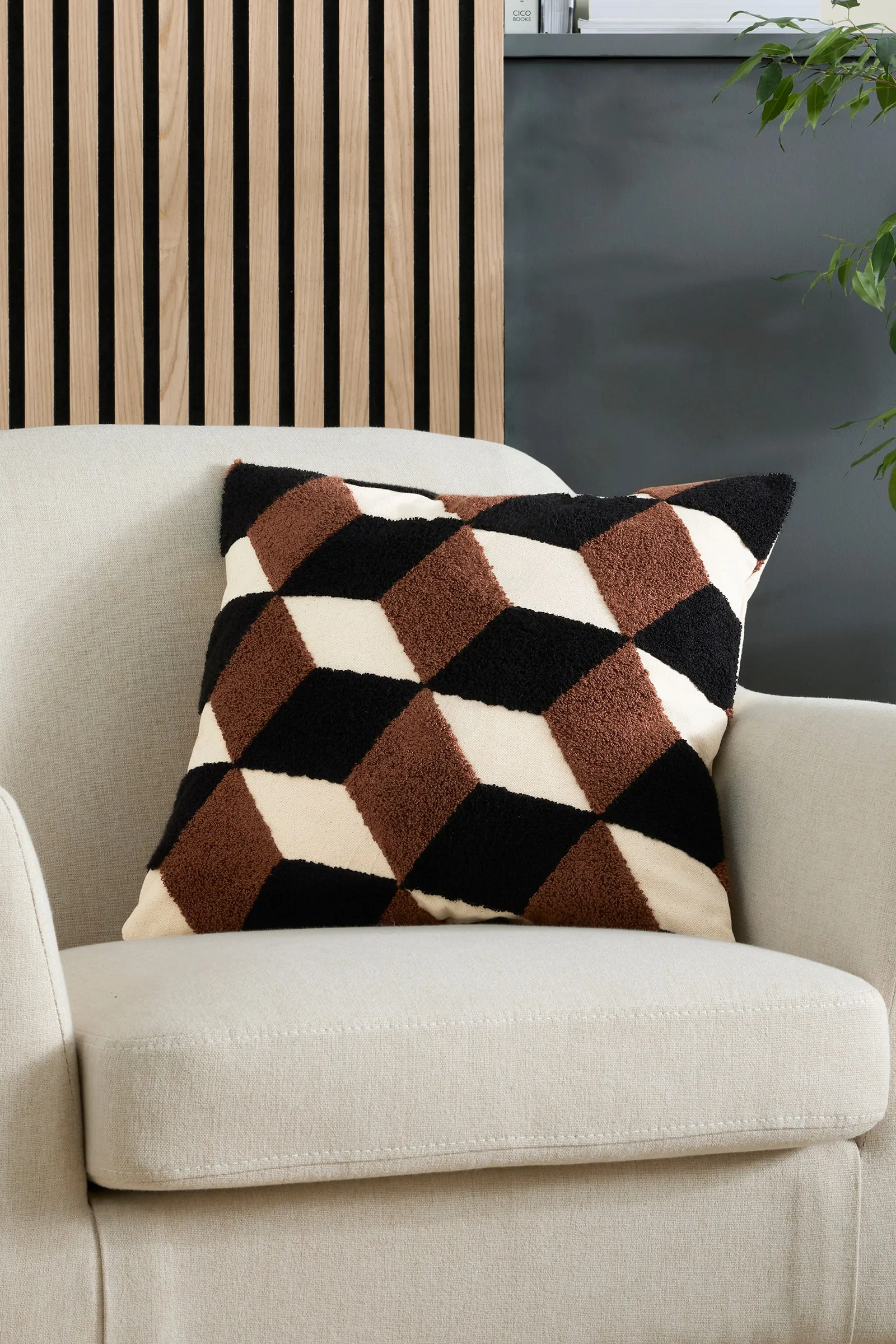 Appletree 'Jett' Tufted Geo Textured Filled Cushion