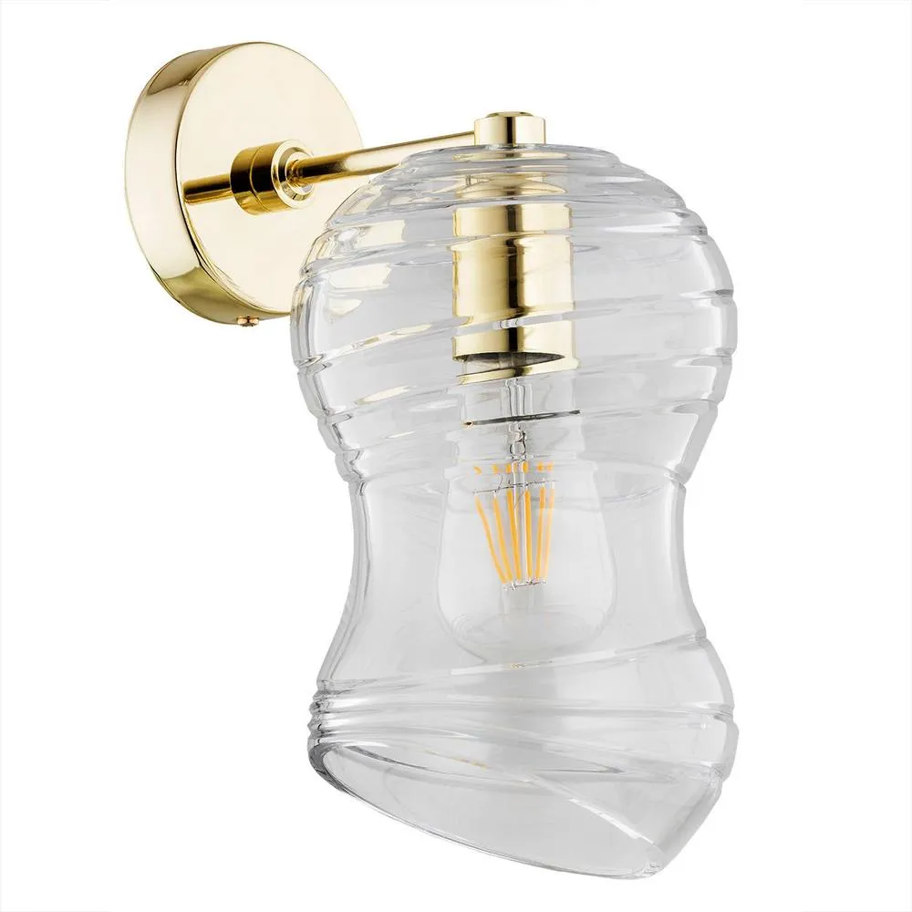 Netlighting Deportivo Wall Lamp Transparent Brass Steel in Gold 2