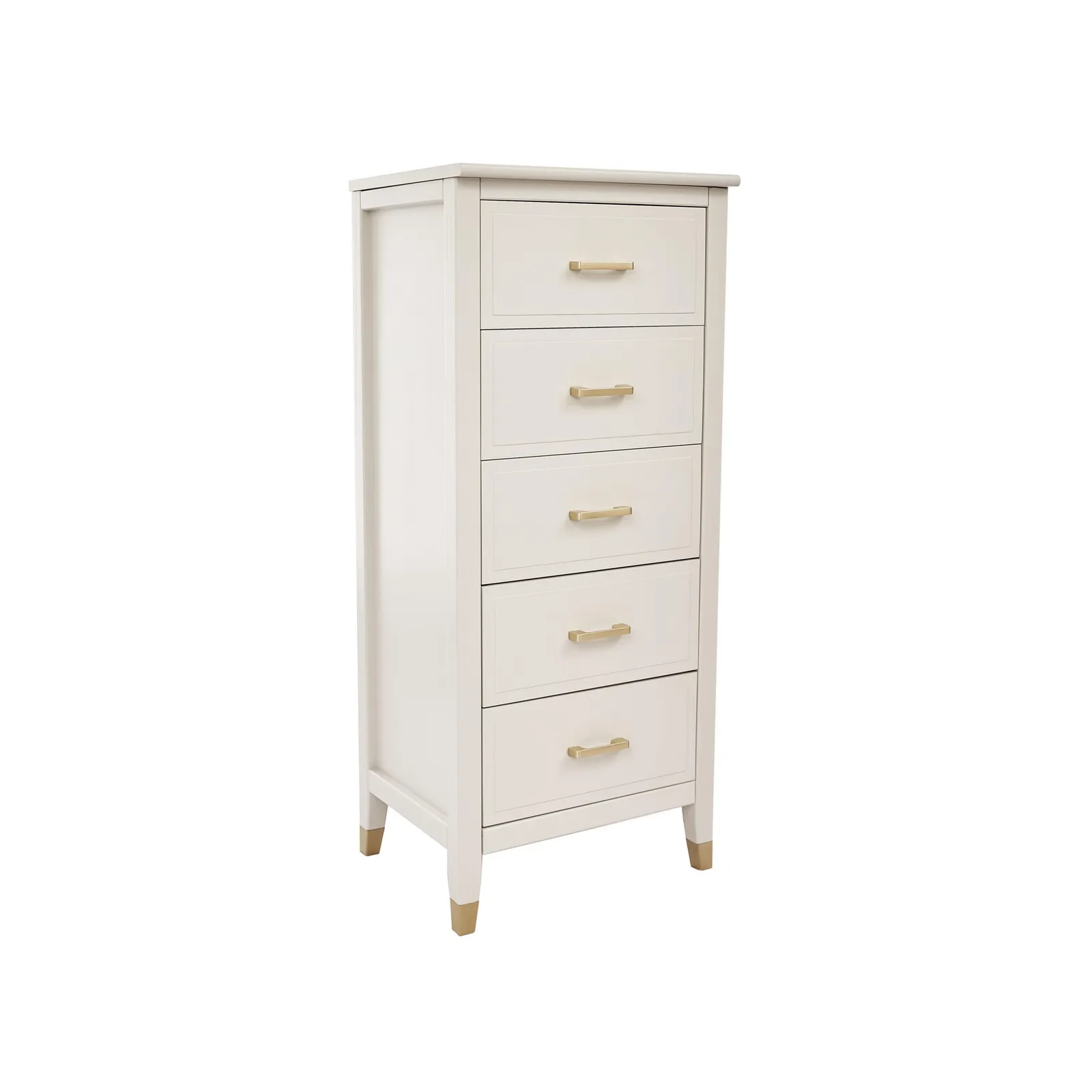 Cabinet Bits Palazzi 5 Drawer Narrow Chest of Drawers in Off-White 5