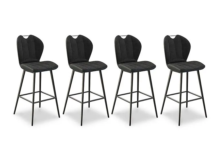 Raul Set of 4 Bar Stools - Anthracite