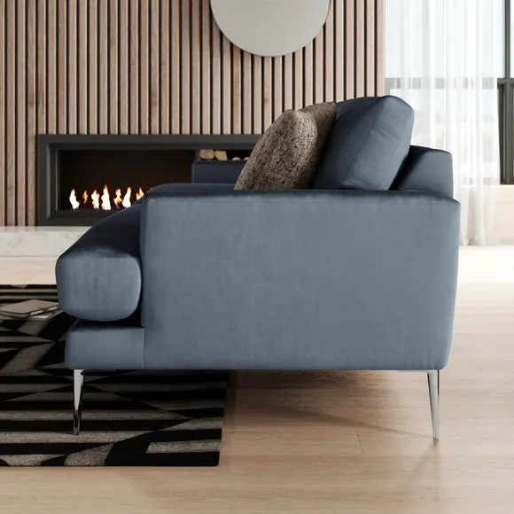 Lawson Matte Plush Velvet 4 Seater Sofa 2