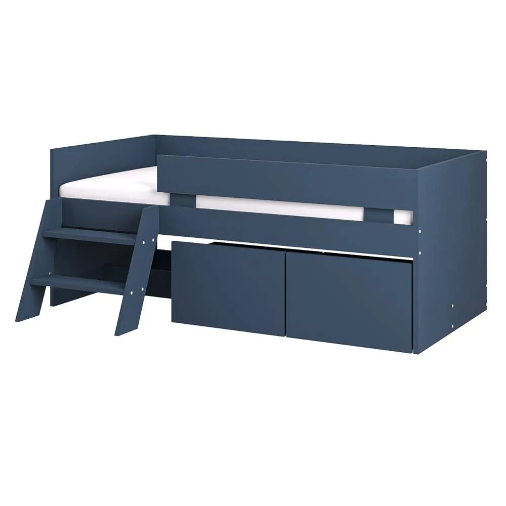 Flair Logan Single Storage Low Sleeper Bed in Blue 3