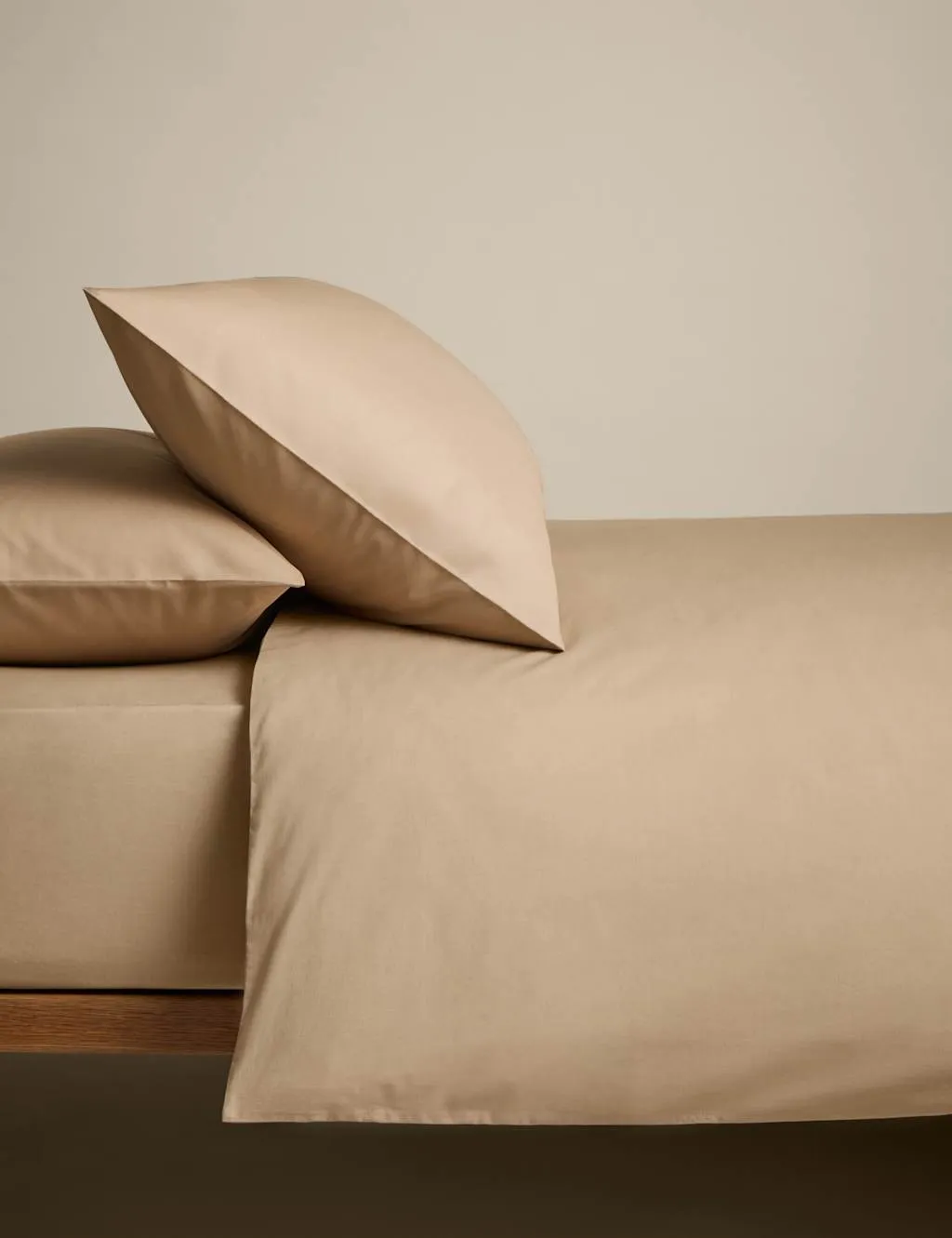 M&S Cotton Rich Bedding Set Biscuit