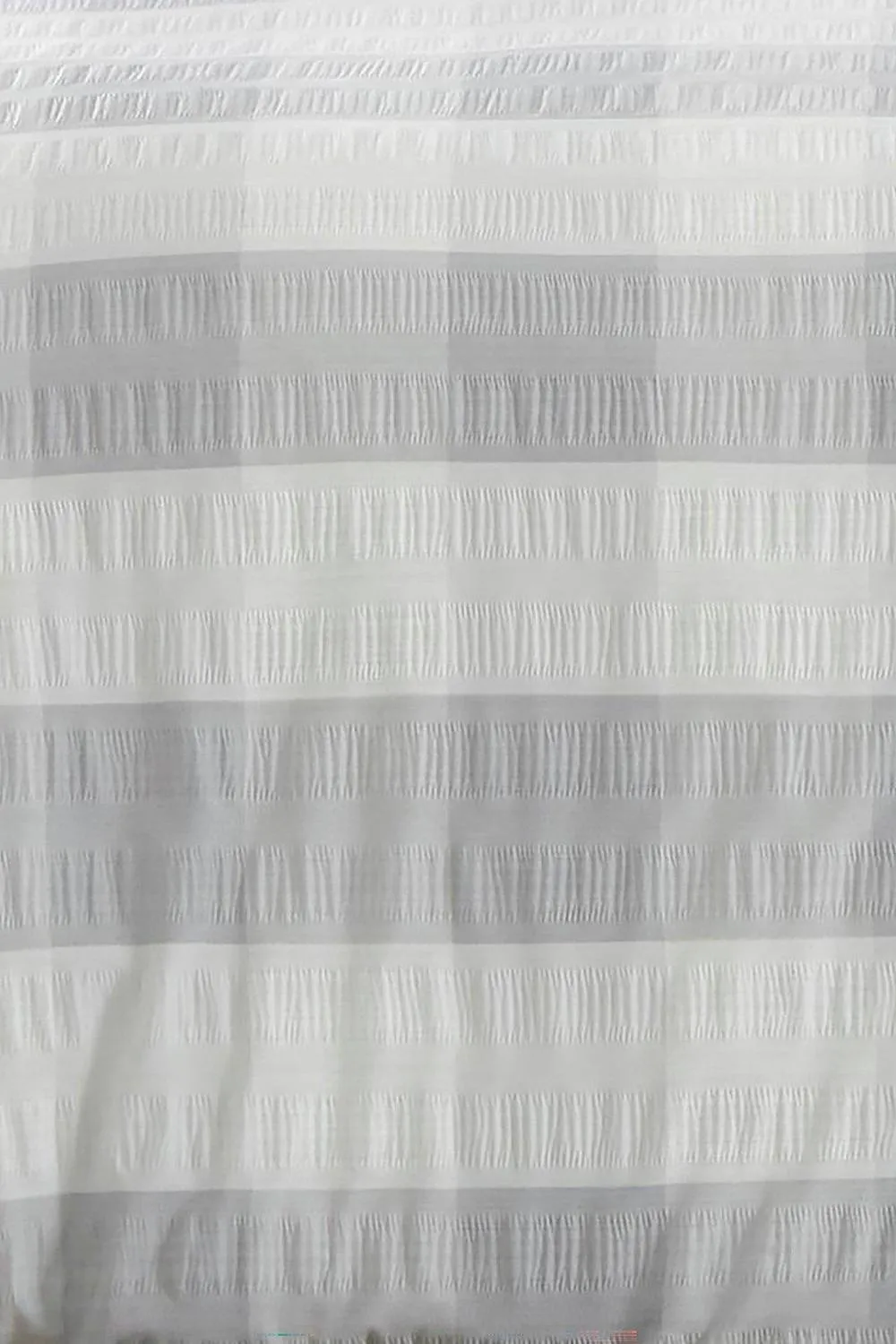 Fusion 'Seersucker Gingham' Textured Duvet Cover Set in Silver 3