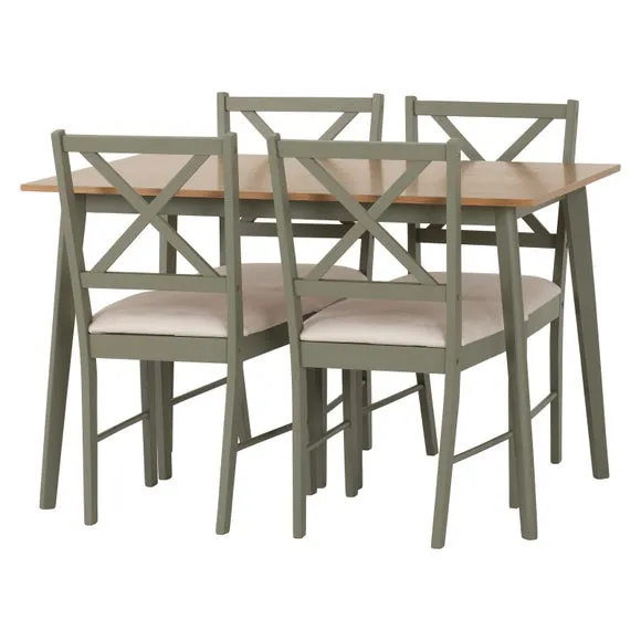 Balfour 4-6 Seater Dining Table with 4 Dining Chairs 2