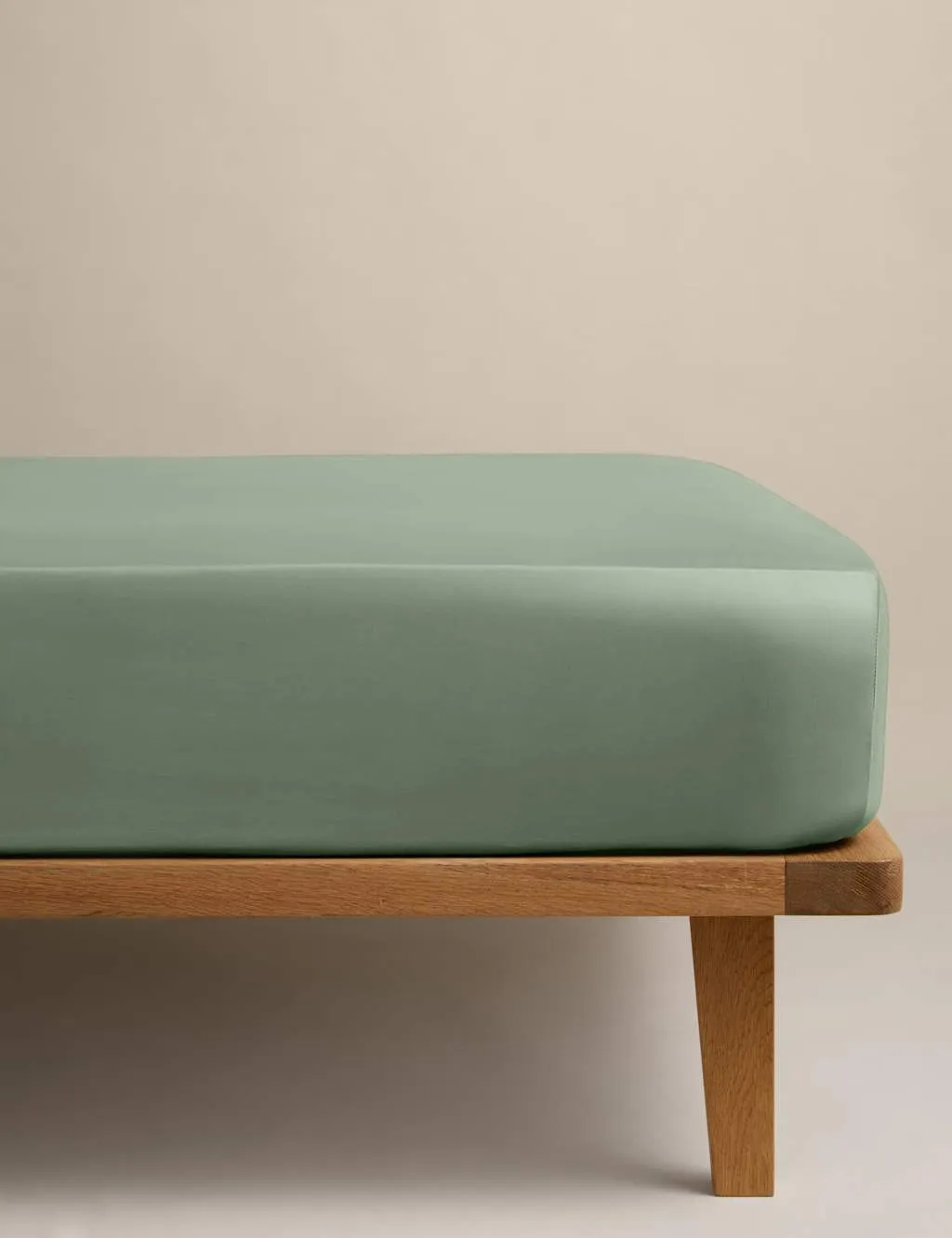 M&S Egyptian Cotton 400 Thread Count Silky Deep Fitted Sheet Sage