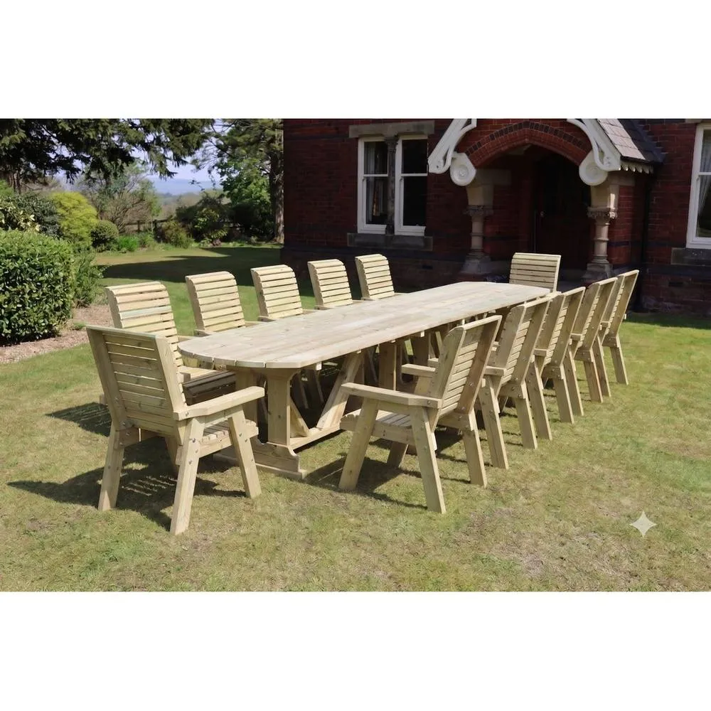 Churnet Valley Garden Furniture Ltd Ergo Large 12 Seater Set 12XC 4M Table - Partially Assembled in Brown 2