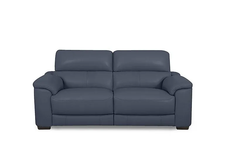 Nova Leather 2 Seater Power Recliner Sofa with Power Headrests - BV Ocean Blue