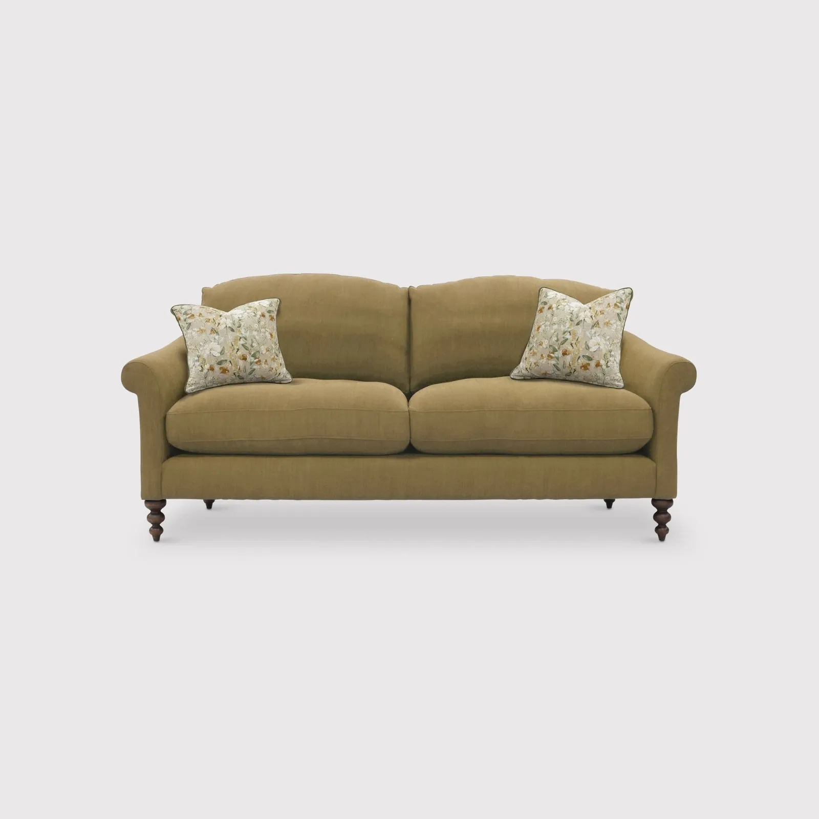 English Heritage Clover 26 Medium Sofa With Pre Set Scatters, Yellow | Barker & Stonehouse 1