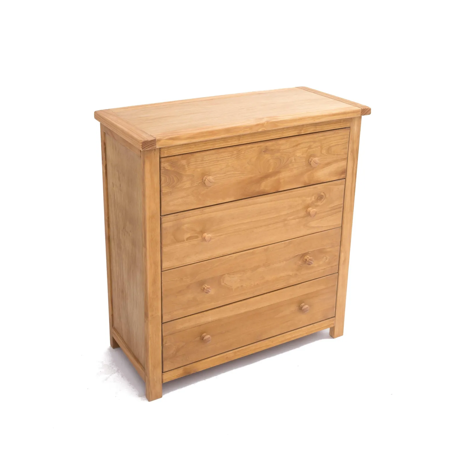 Cabinet Bits Lugo 4 Drawer Chest of Drawers Wood Knob in Light Brown 3