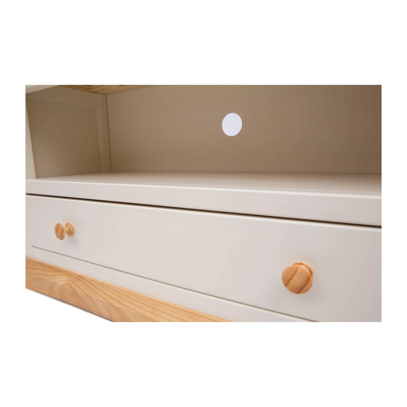 Cabinet Bits Trevi Off-White 1 Drawer TV Cabinet Wood Knob 5
