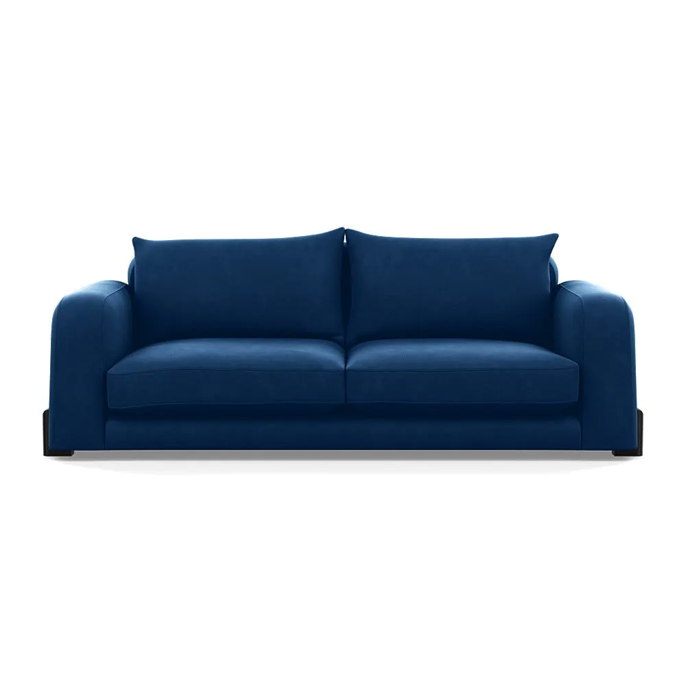 Heal's Nuvola 4 Seater Sofa Velvet Petrol Black Beech Feet 1