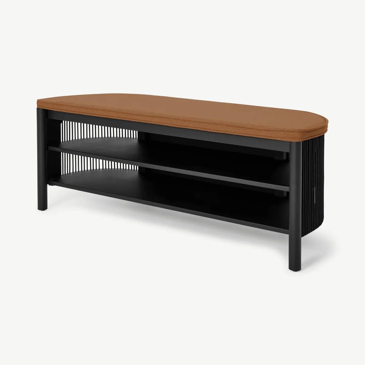 Tamana Hallway Bench, Black Acacia Wood & Cord
