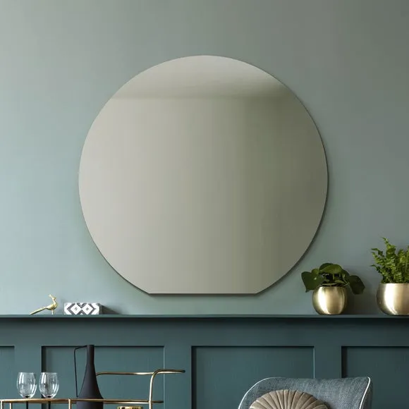 Circulus Frameless Round Overmantel Wall Mirror 1