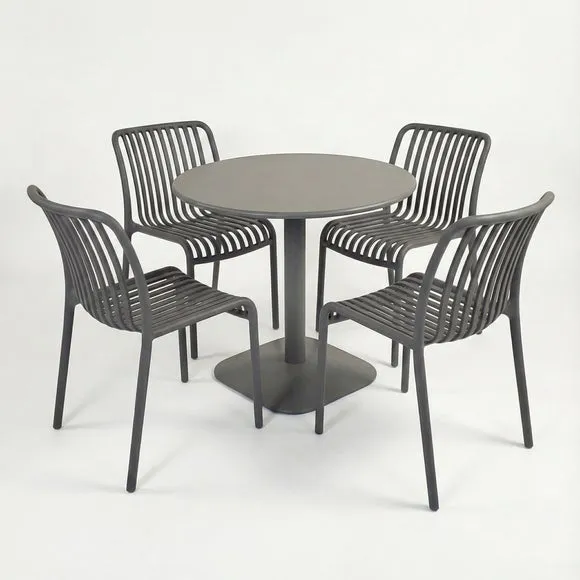 Modura Albin Round Table with 4 Mia Bistro Chairs 2