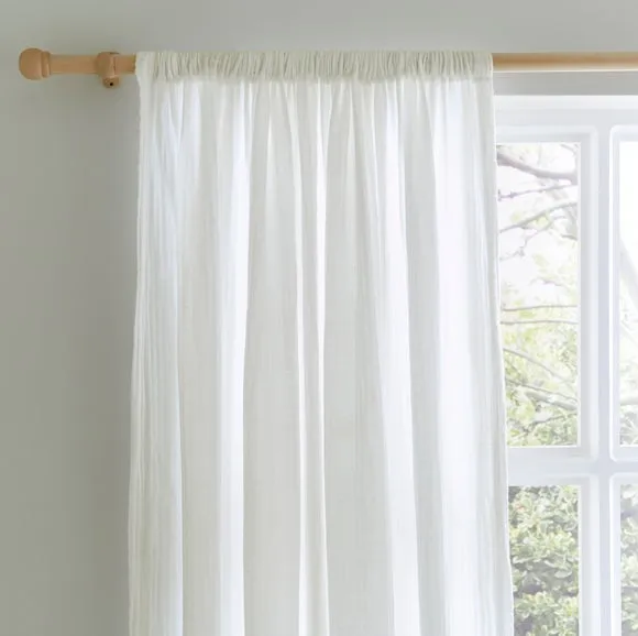 Cotton Muslin Slot Top Curtains 1