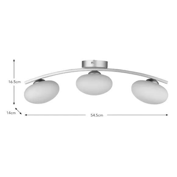 Yonah 3 Light Semi Flush Bar Ceiling Light 6