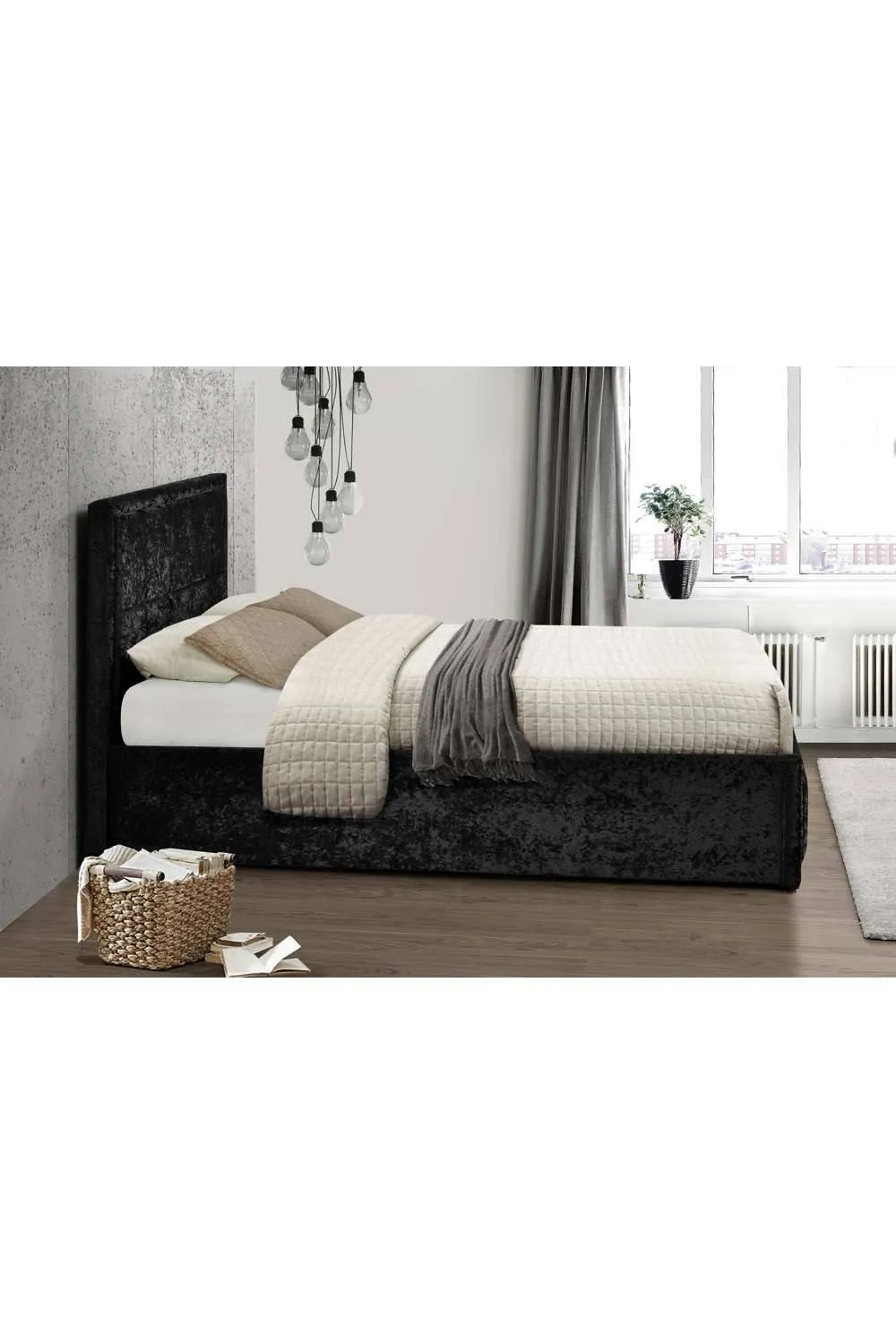 Birlea Fabric Ottoman Bed Frame Storage Hannover Gas Lift in Black 4