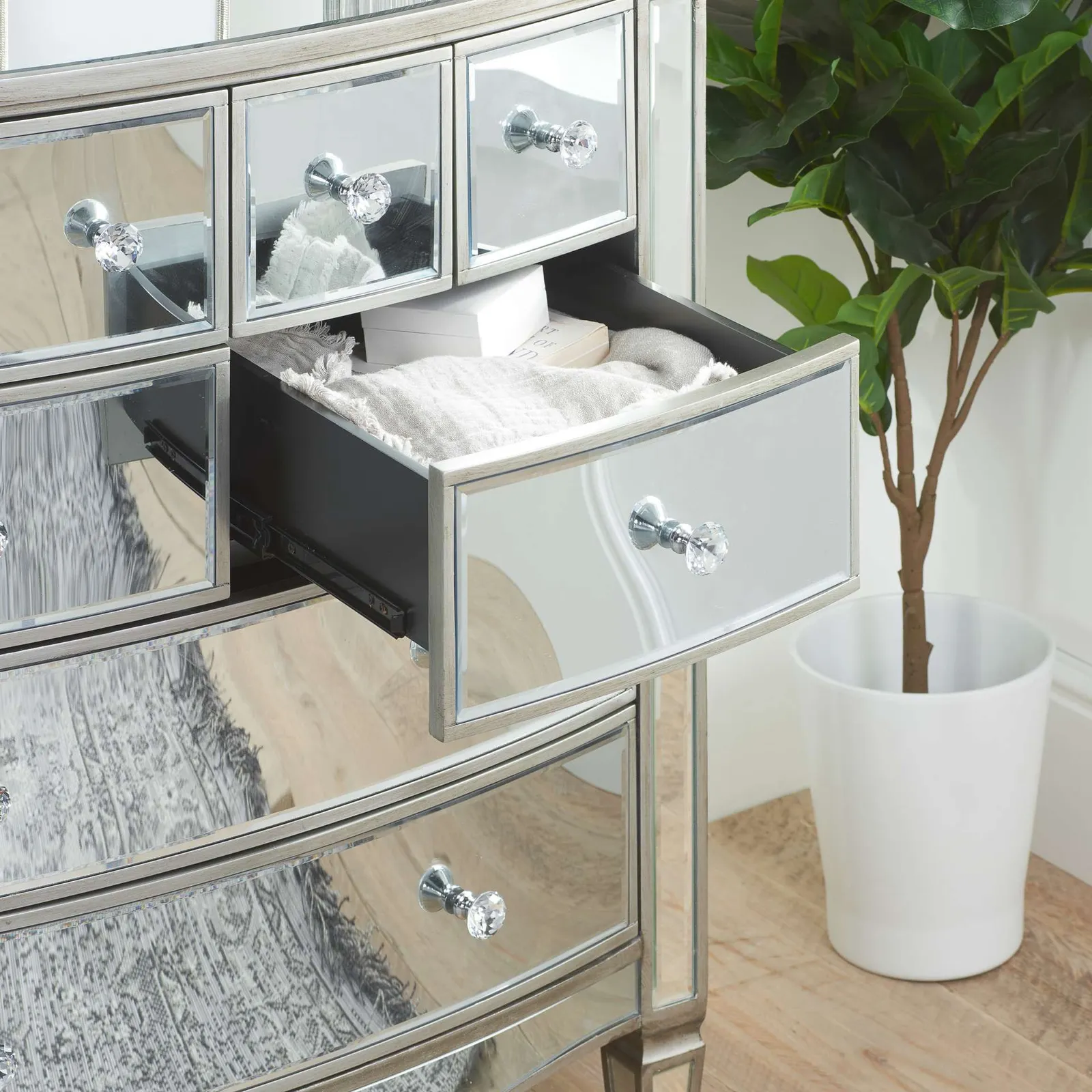 Birlea Elysee Merchant Chest Mirrored in Silver 2
