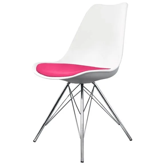 Fusion Living Soho White Plastic Dining Chair 2