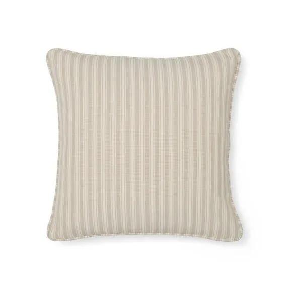 Ticking Stripe Piped Cotton Square Cushion Cover 3