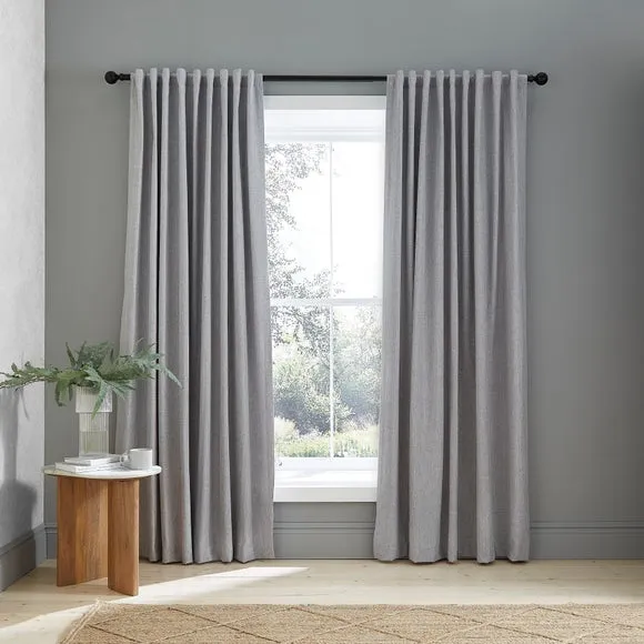 Chambray Microfibre Tab Top Curtains 2