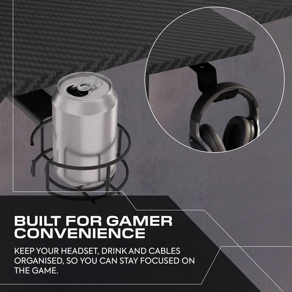 X Rocker Vortex 110cm Gaming Desk with Pegboard & Accessories in Black 5