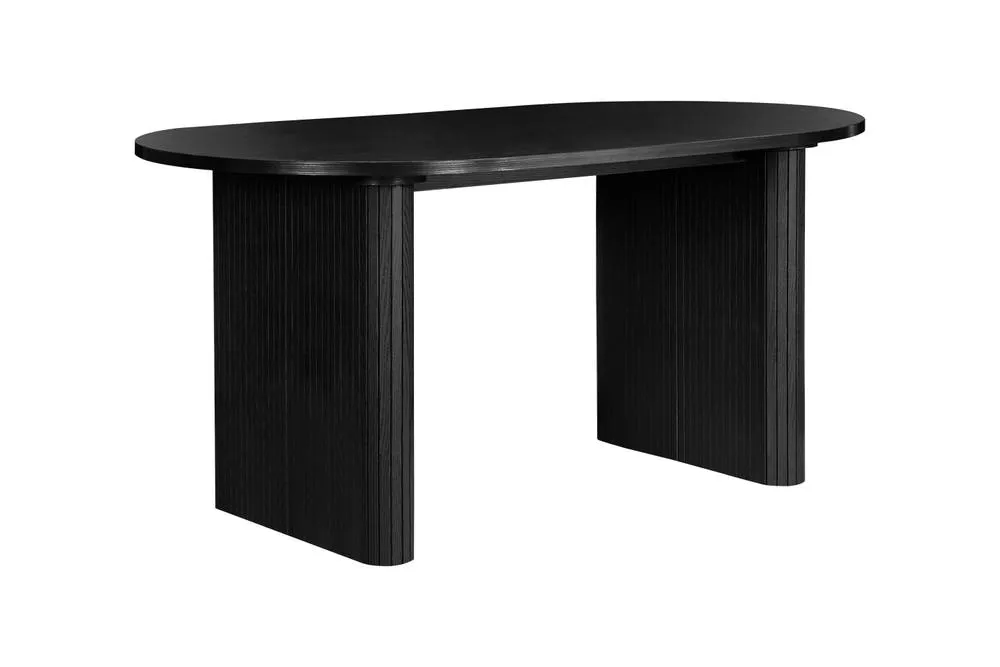 Birlea Black Oval Fluted Dining Table Axel 5
