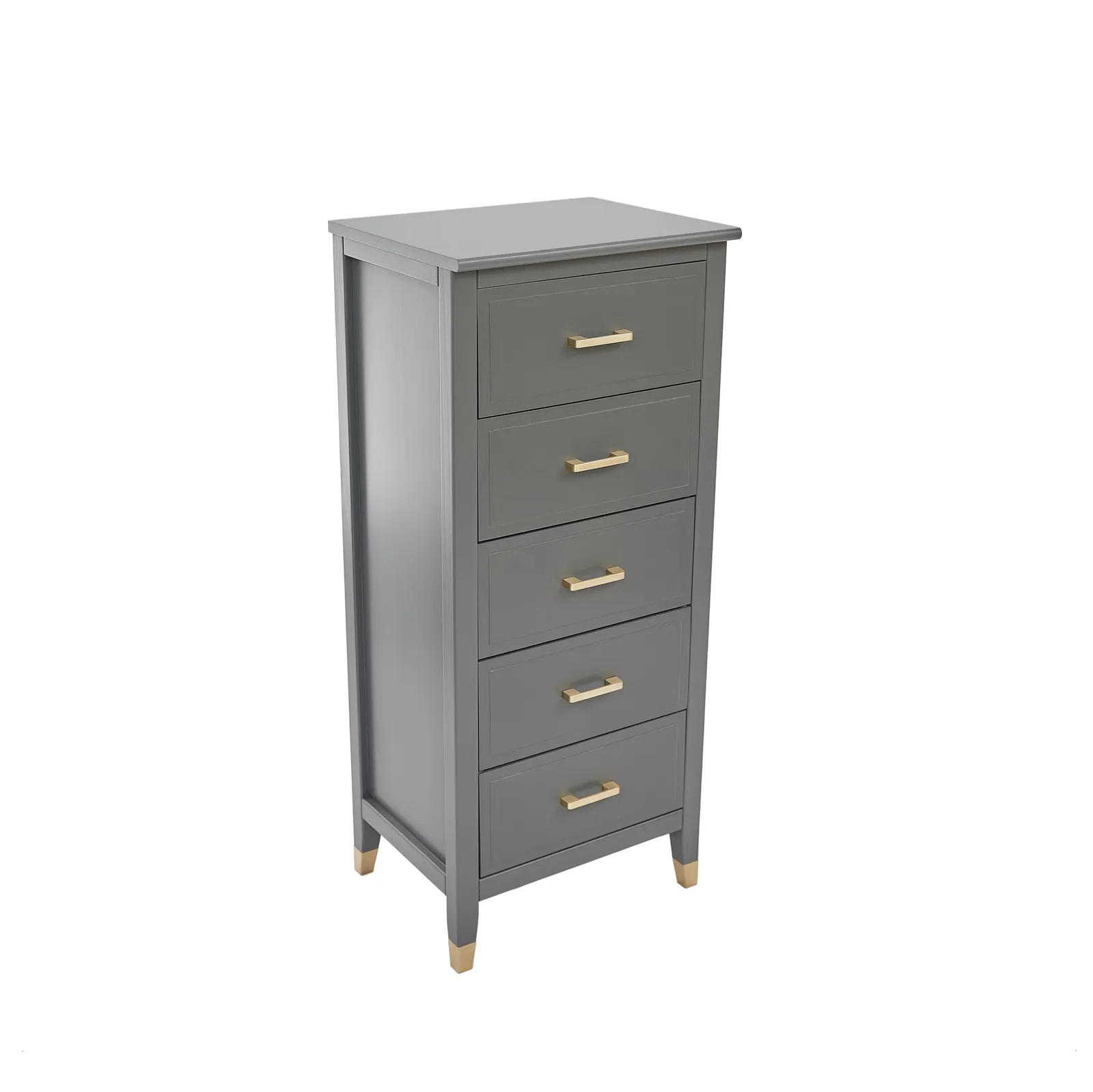 Cabinet Bits Palazzi 5 Drawer Narrow Chest of Drawers in Grey 4