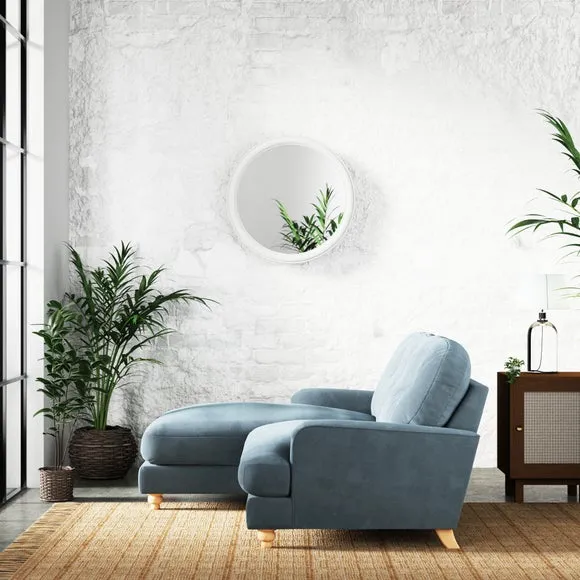 Martha Vintage Chenille Corner Chaise Sofa 3