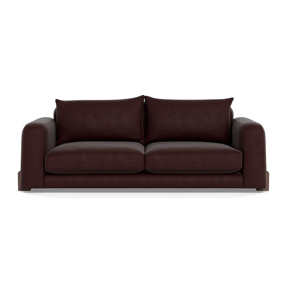 Heal's Nuvola 4 Seater Sofa Smart Luxe Velvet Acorn Walnut Stained Oak Feet 1