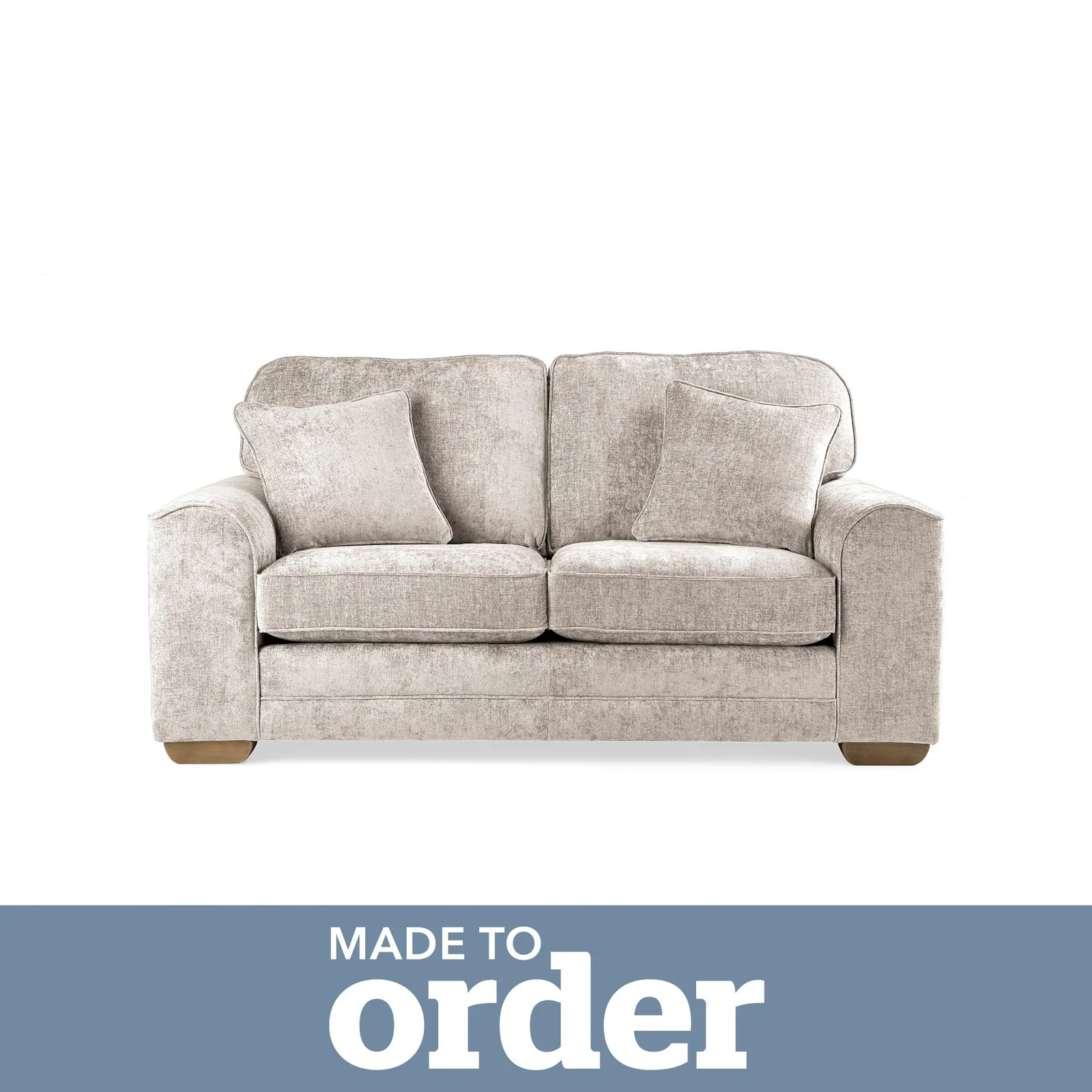 Morello 2 Seater Sofa Luxury Chenille Premium Chenille Sand