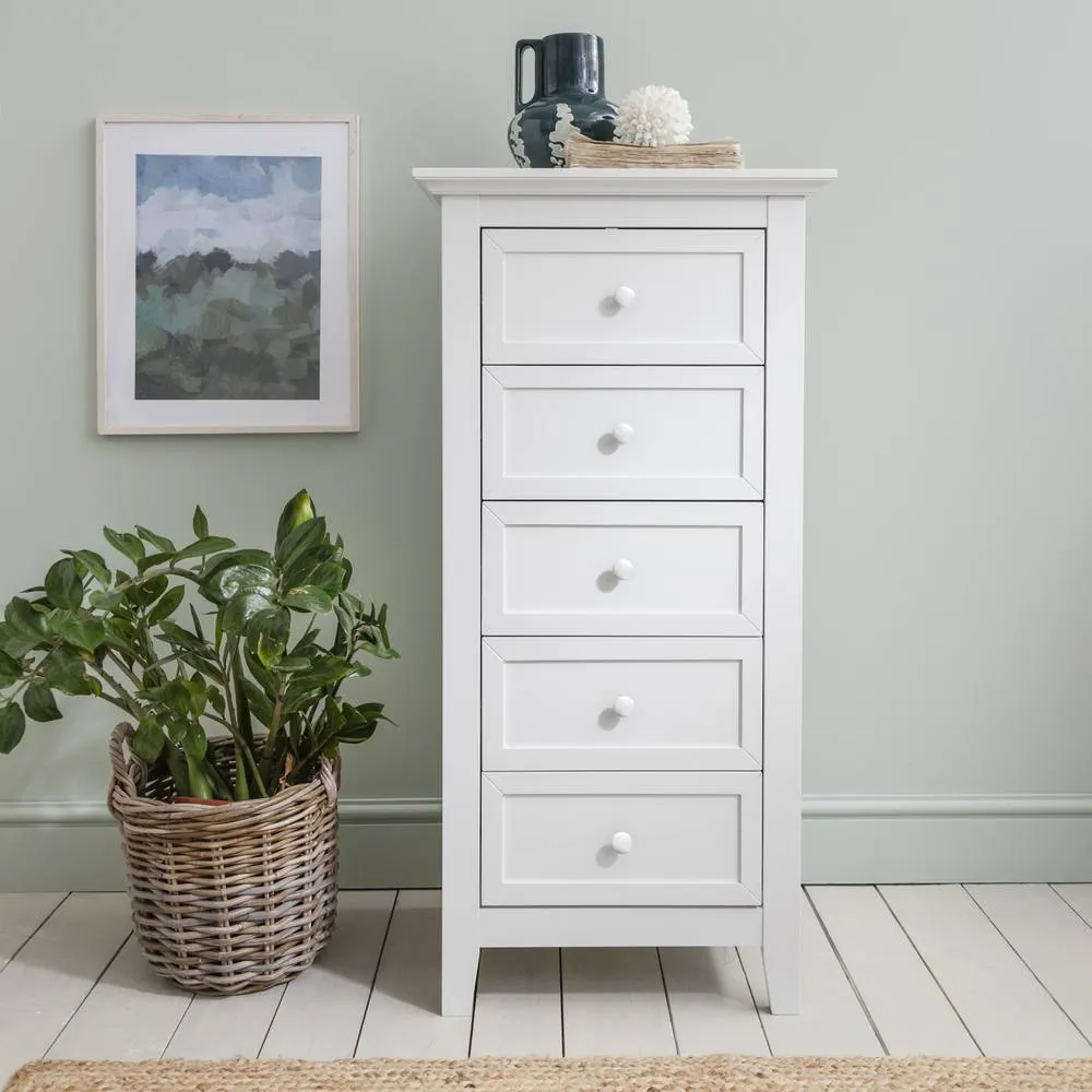 Nöa and Nani Torsby Chest of Drawers 5 Drawer Tall in White 2
