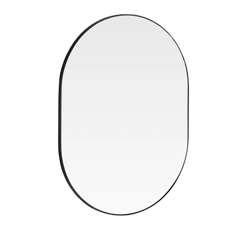 Yearn Mirrors Minimal Oval Mirror Black 80(h) x 60cm(w) 3