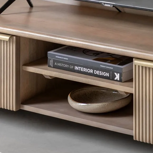 Cedar & Sage Ontario Mango Wood TV Unit for TVs up to 55" 2