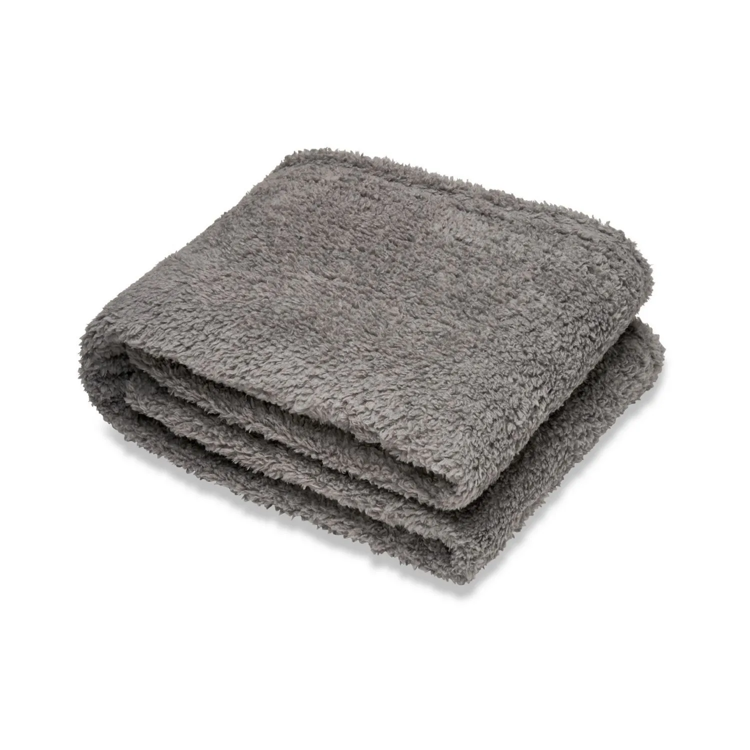 Ribbon Teddy Fleece Throw in Grey