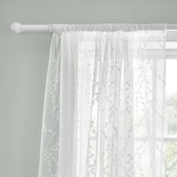 Belle Embroidery Slot Top Voile Pair