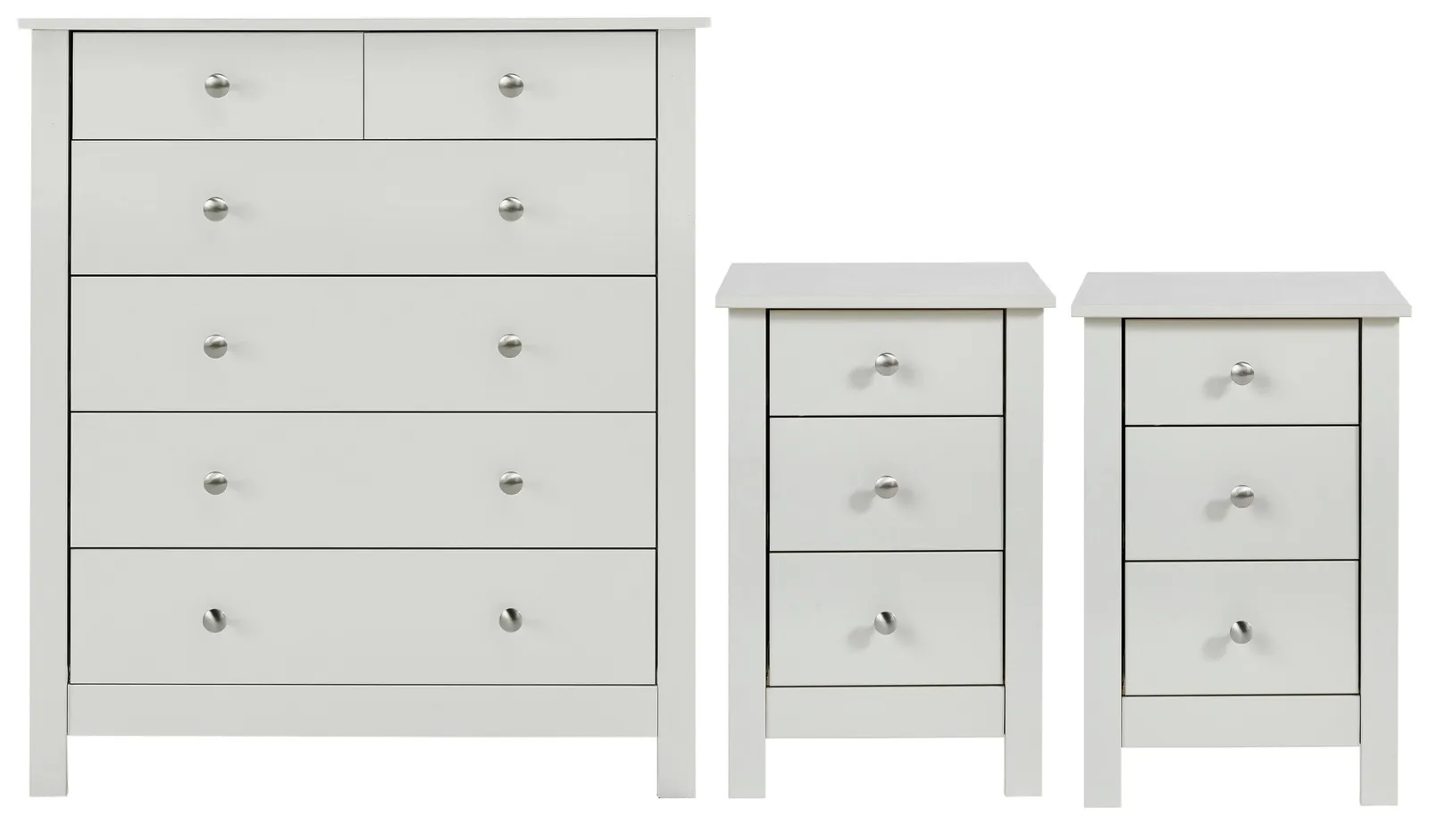 Habitat Osaka 2 Bedsides & 4+2 Drawer Set - Soft Grey