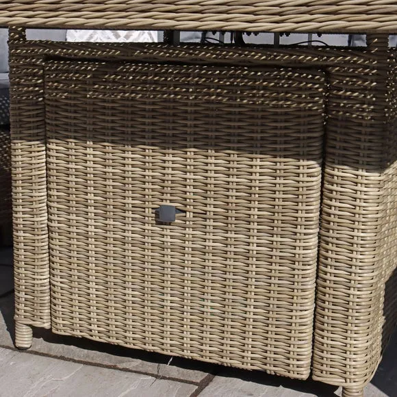 Wentworth 7 Piece Deluxe Modular Corner Lounge Set with Square Firepit 4