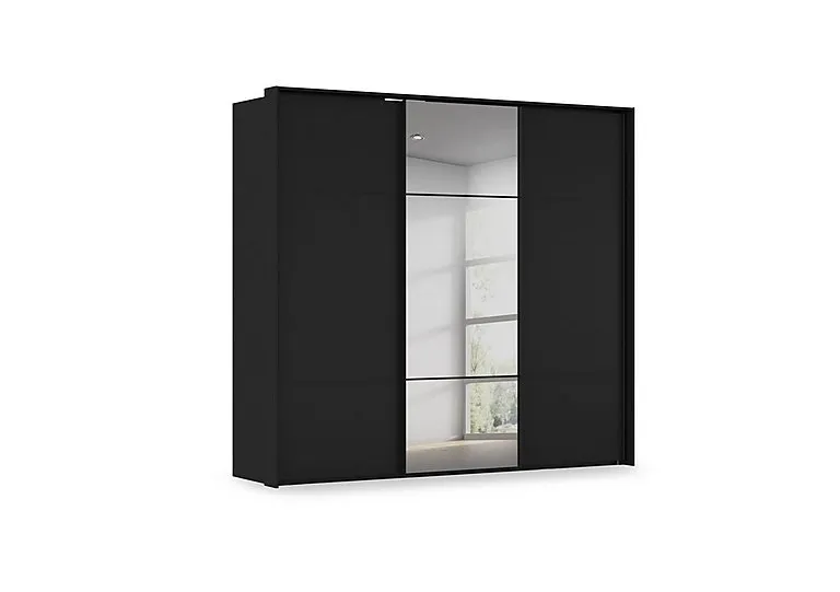 Haven 250cm 3 Door Slider Wardrobe with 2 Décor Doors and 1 Mirror Door