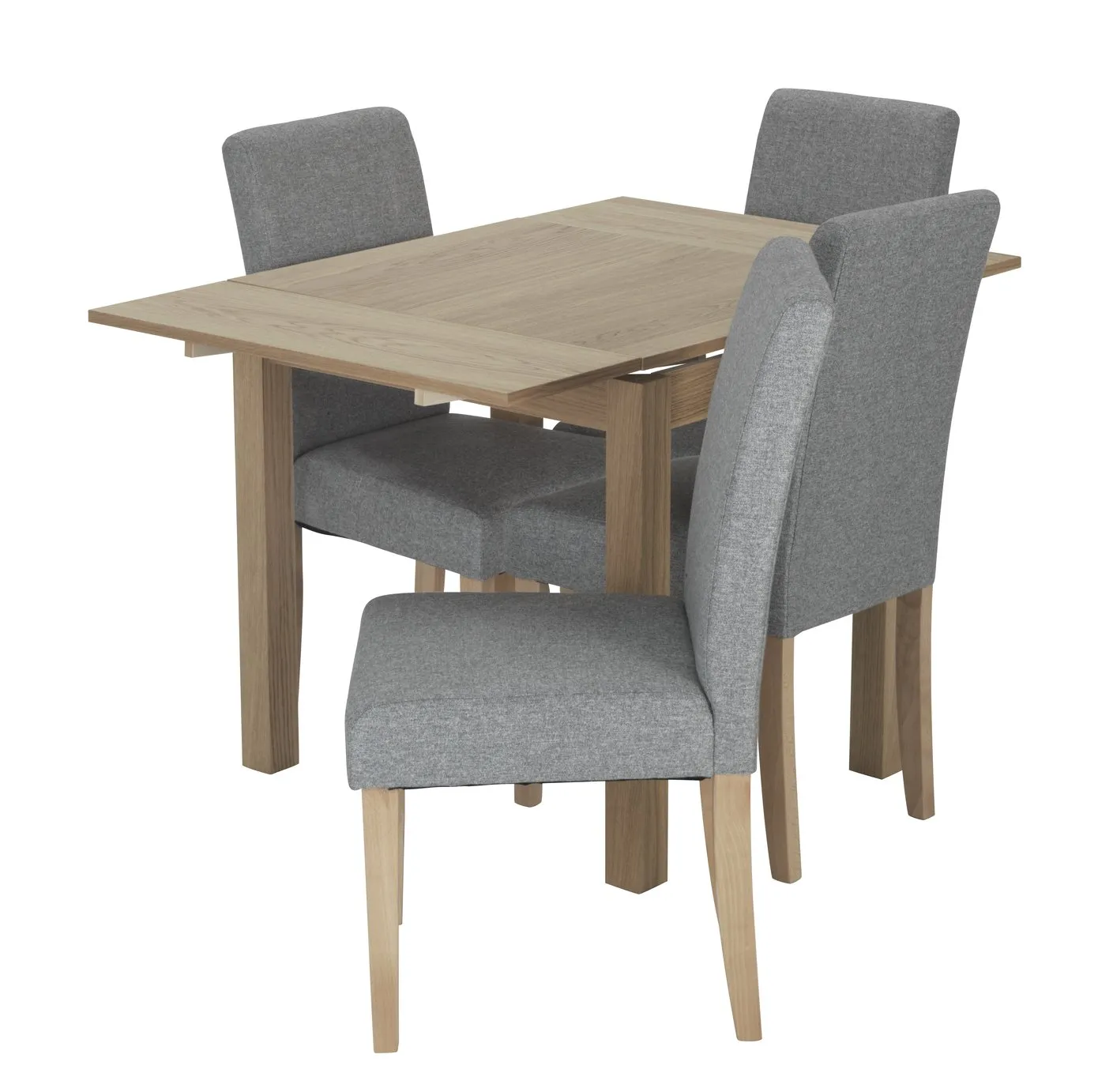 Habitat Clifton Extending Table & 4 Tweed Chairs - Grey
