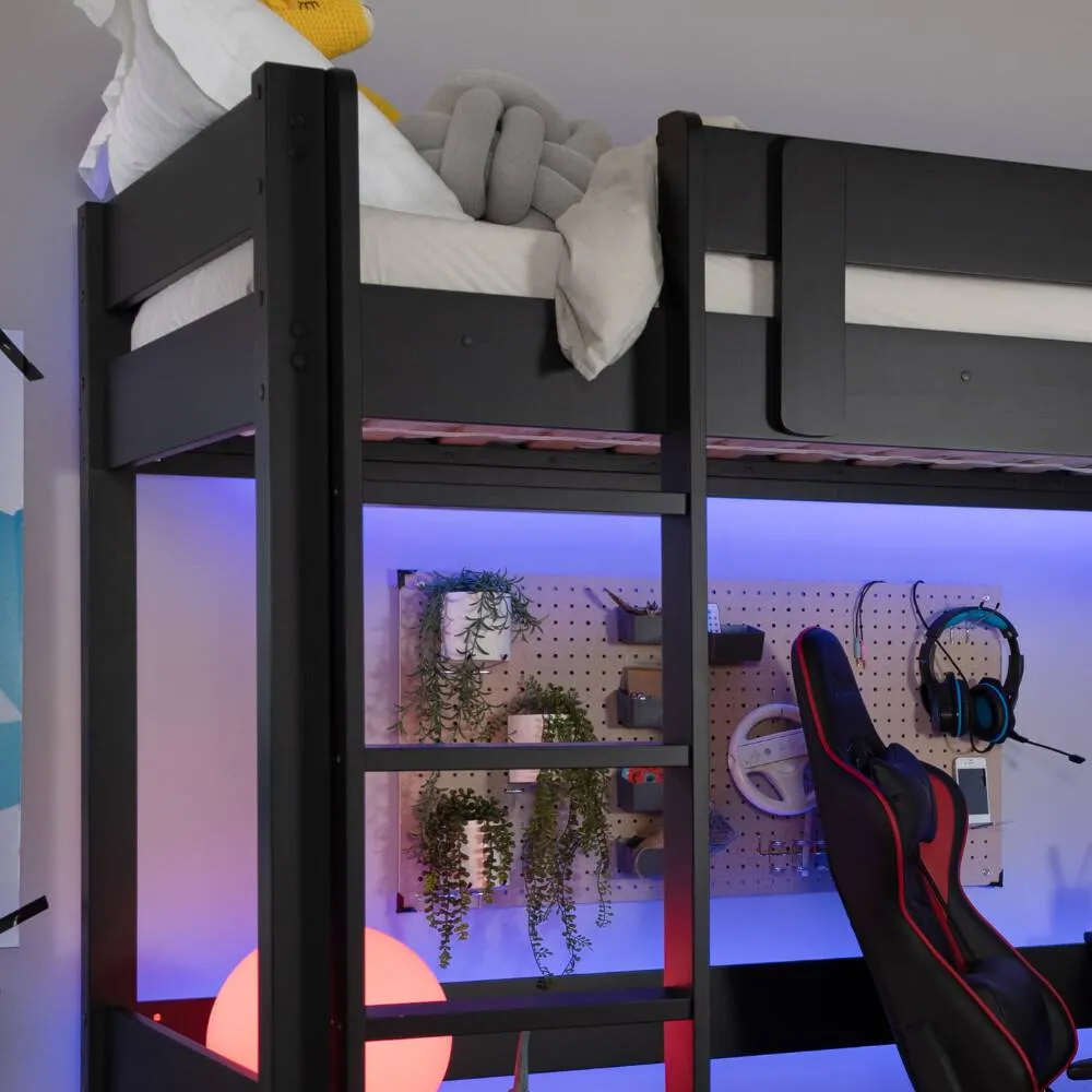 Nöa and Nani Storm Gaming Station High Sleeper Cabin Bed in Black 6